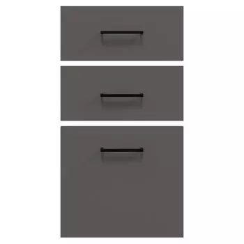 комплект фасадов Ханна на 3 ящика 396x176мм 2шт/396x356мм 1шт МДФ серый софт