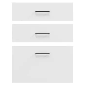 комплект фасадов Камила на 3 ящика 596x176мм 2шт/596x356мм 1шт МДФ белый софт