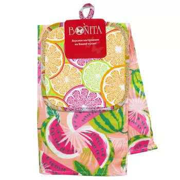 комплект кухонный BONITA Сахарный арбуз полотенце и прихватка в ассортименте, арт.11010118690