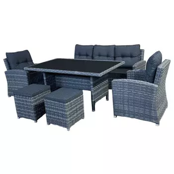 комплект мебели Флорина искусственный ротанг (диван, 2 кресла, 2 пуфика, стол)