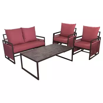 комплект мебели Терамо диван 122х75х83см два кресла 75х63х83см стол 132х75х46см