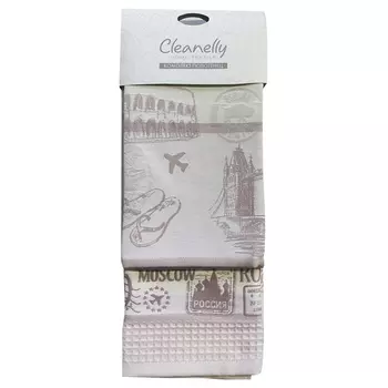 комплект полотенец кухонных CLEANELLY Бон вояж 50х70см 2шт пестроткань, арт.КЦ560-556-2597