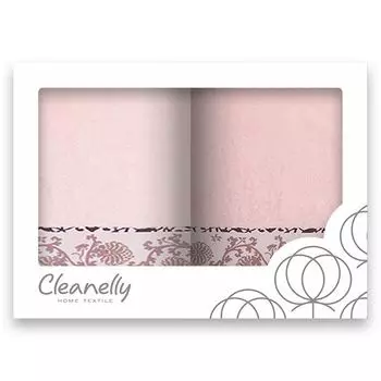 комплект полотенец махр. CLEANELLY 50х100, 70х140см 1шт в упак.розовый, арт.КНЦ602-702-147