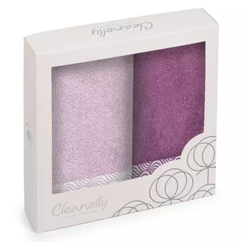комплект полотенец махр. CLEANELLY 50х90см 2шт в упаковке сиреневый, арт.КНЦ-2601х2-5768