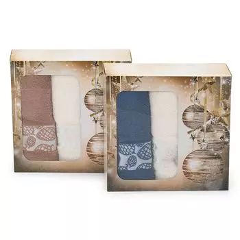 комплект полотенец махр. ДМ Шишки 50х70см 3шт в ассортименте, арт. КНЛ-501х3-05516