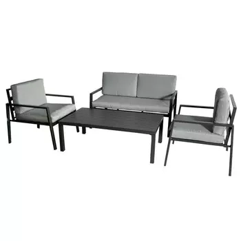 комплект садовой мебели серый 4 предмета