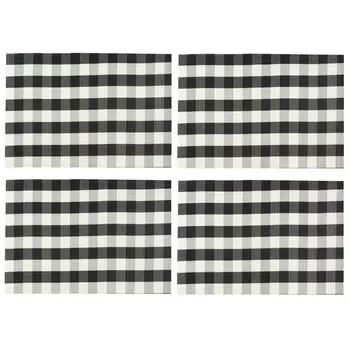 комплект салфеток сервировочных 30х45см 4шт черная клетка