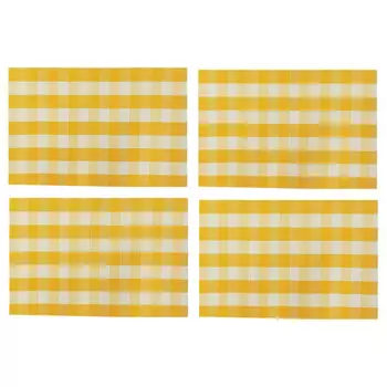 комплект салфеток сервировочных 30х45см 4шт желтая клетка