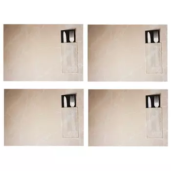 комплект салфеток сервировочных с карманом 30х45см 4шт бежевый