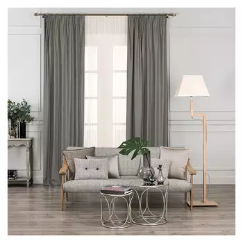 комплект штор на шт.ленте DAILY BY T Вилен бархат 200х270см 2шт св.серый, арт.1027.00148