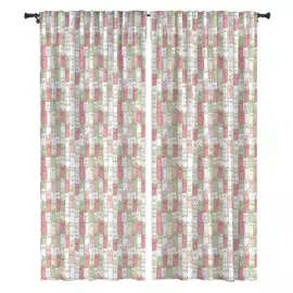 комплект штор на шт.ленте Nat Коты габардин 145x265см 2шт розовый, арт.77275