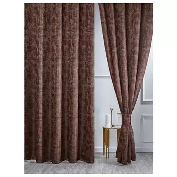 комплект штор на шт.ленте SANPA Киара жаккард 200х280см 2шт с подхв.терракотово-коричневый, арт.TR01