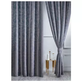 комплект штор на шт.ленте SANPA Киара жаккард 200х280см 2шт с подхв.серо-бирюзовый, арт.TR018188