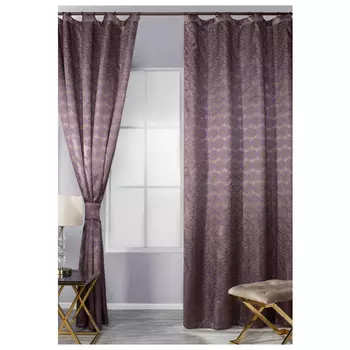 комплект штор на шт.ленте SANPA Валери жаккард 200х280см 2шт с подхв.фиолетовый, арт.TR018067