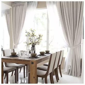 комплект штор на шт.ленте ВОЛШЕБНАЯ НОЧЬ рогожка 165Х270см 2шт экрю, арт.721876