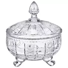 конфетница LEFARD Muza crystal 17х21см на ножках с крышкой стекло