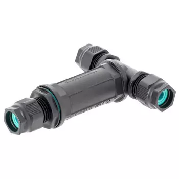 коннектор кабельный Т-образный IP68 черный