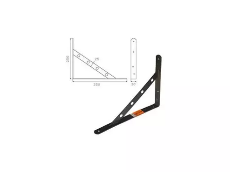 консоль силовая Альфа, 350х250х28 мм, 5 кг, хром