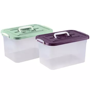 контейнер ПОЛИМЕРБЫТ 31х20х18см 6,5л для бытовых нужд пластик с крышкой, замками и ручкой
