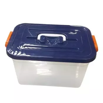 контейнер ПОЛИМЕРБЫТ 35х23х19см 10л для бытовых нужд пластик с крышкой, замками и ручкой