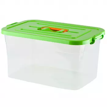 контейнер ПОЛИМЕРБЫТ 40х26х20,5см 15л с защелками и ручкой пластик