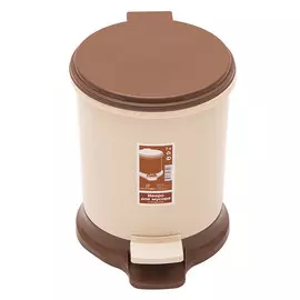 контейнер для мусора 7л с педалью бежевый пластик