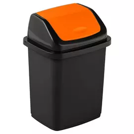контейнер для мусора ЭЛЛАСТИК-ПЛАСТ Комфорт 18л черный, оранжевый пластик
