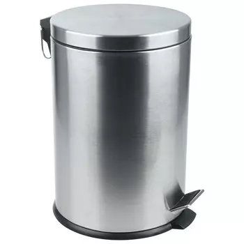 контейнер для мусора РЫЖИЙ КОТ 20л с педалью круглый нерж.сталь, пластик хром