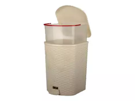 контейнер для мусора Плетенка 12л с педалью пластик