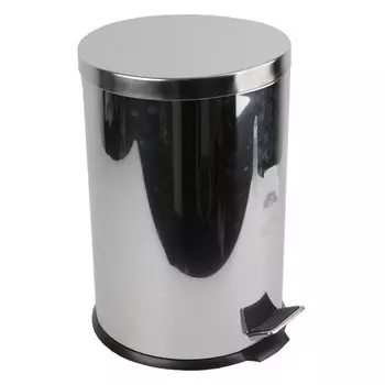 контейнер для мусора TODELIA 20л круглый с педалью круглый нерж.сталь, пластик хром
