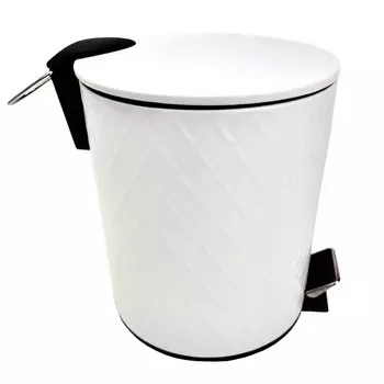 контейнер для мусора TODELIA 4,6л круглый с педалью нерж.сталь белый