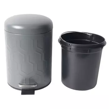 контейнер для мусора TODELIA 5л круглый с педалью пластик серый