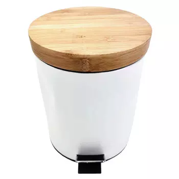 контейнер для мусора TODELIA 5л круглый с педалью железо, пластик белый