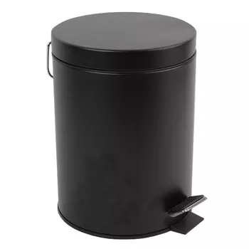 контейнер для мусора TODELIA 5л круглый с педалью круглый нерж. сталь, пластик черный