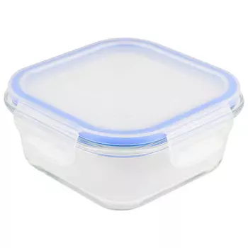 контейнер для продуктов MALLONY Cristallino 0,53л 14,2х14х6,7см квадратный жаропрочное стекло, пласт