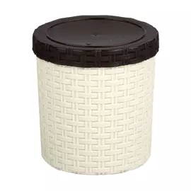 контейнер для продуктов Плетёнка, 1 л, 11,5х11,5х12,5 см, пластик, слоновая кость