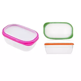 контейнер для продуктов POLIMERBYT Премиум 0,5л 15х10х6,5см прямоугольный пластик микс цвета