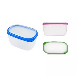 контейнер для продуктов POLIMERBYT Премиум 0,75л 15х10х7см прямоугольный пластик микс цвета