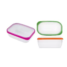 контейнер для продуктов POLIMERBYT Премиум 1,2л 20х15х7см прямоугольный пластик микс цвета