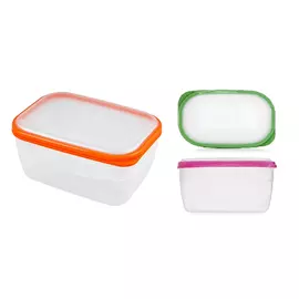 контейнер для продуктов POLIMERBYT Премиум 1,8л 20х15х9,5см прямоугольный пластик микс цвета