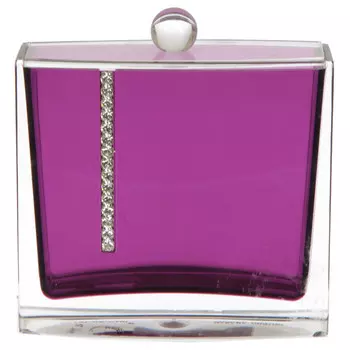 контейнер для ватных палочек Roma полимер фиолетовый со стразами