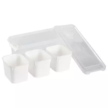контейнер HOBBY LIFE Grand 3 секции 11x27x9см пластик белый