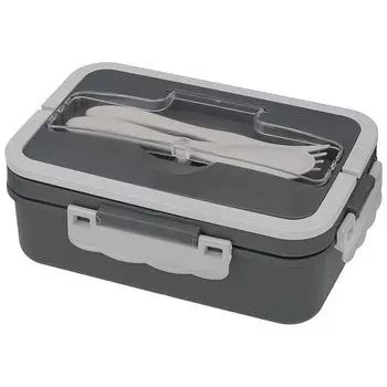 контейнер ланч-бокс MALLONY Migliore 1л 21x14,5x8см с приборами прямоугольный пластик