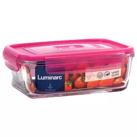 контейнер LUMINARC Purebox Aктив 1,22л 30х15х7,8см прямоуг. с клапаном стекло, пластик микс цвета