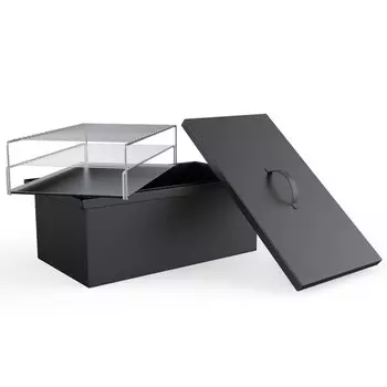 коптильня Smoky Proof BLACK двухярусная с гидрозатвором 48х28,5х22см сталь 1,2мм