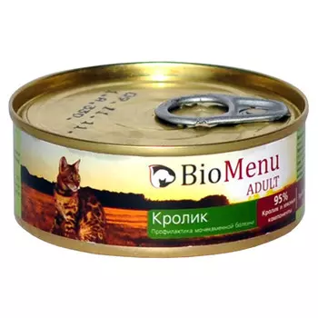 корм для кошек Био Меню паштет с кроликом банка 100г