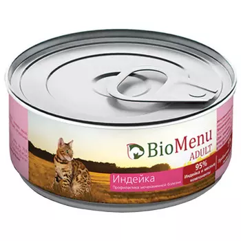 корм для кошек Био Меню паштет с индейкой 100г