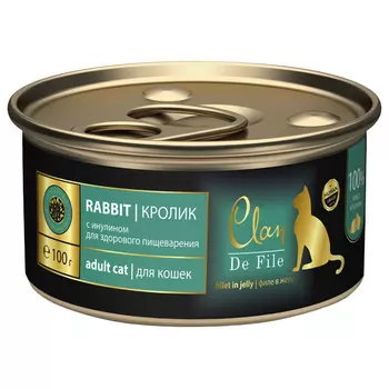 корм для кошек Clan De File с кроликом банка 100г