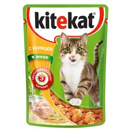 корм для кошек KITEKAT с курицей в желе 85г