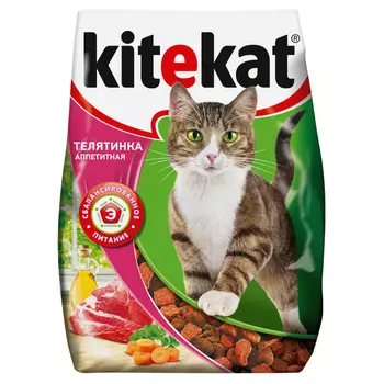 корм для кошек KITEKAT телятинка аппетитная 350г